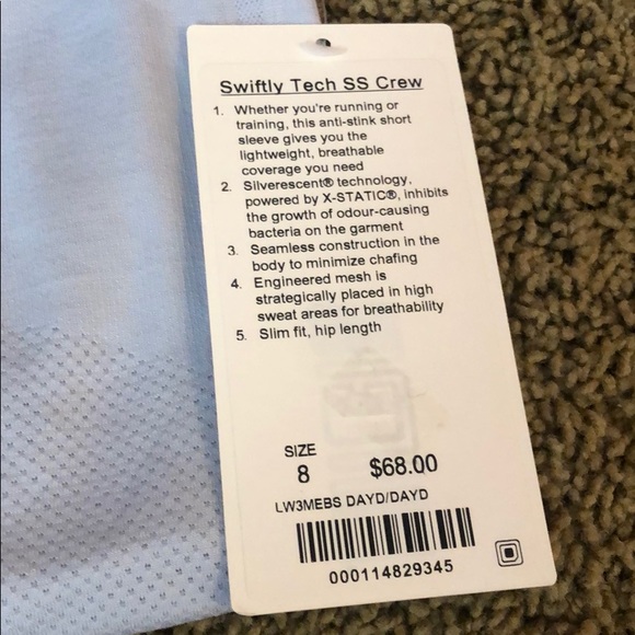 NWT lululemon swiftly tech SS crew size 8 daydream - Picture 2 of 2